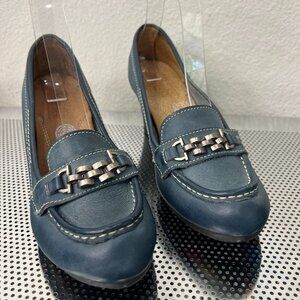 CKlass 8 Days comfort Blue Penny Loafer Wedge Heel Shoe Size US 10